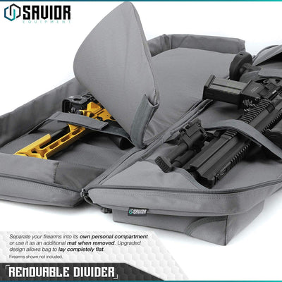 Savior Equipment Gray Urban Warfare Double Rifle Gun Carrying Case, 46 Inch - VMInnovations