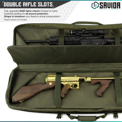 Savior Equipment Green Urban Warfare Double Rifle Gun Carrying Case, 46 Inch