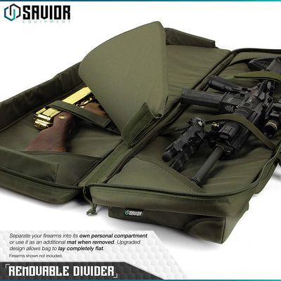 Savior Equipment Green Urban Warfare Double Rifle Gun Carrying Case, 46 Inch