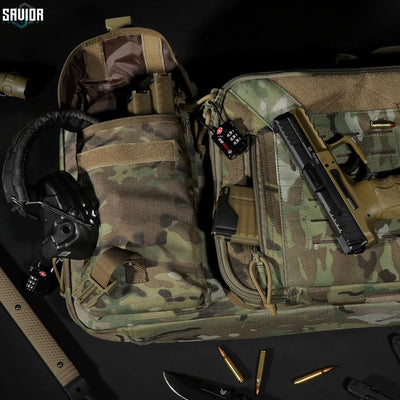 Savior Equipment 55 Inch Camouflage Tactical Double Rifle Gun Carrying Case
