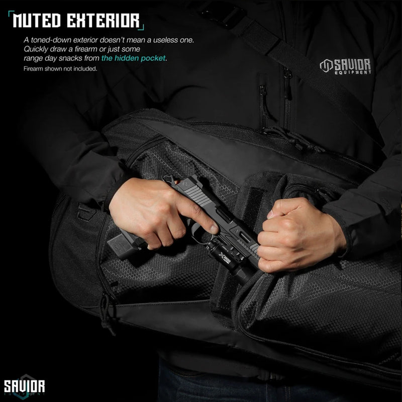 Savior Equipment 600D 34 in. Tactical Single Rifle Soft Gun Bag Backpack, Black