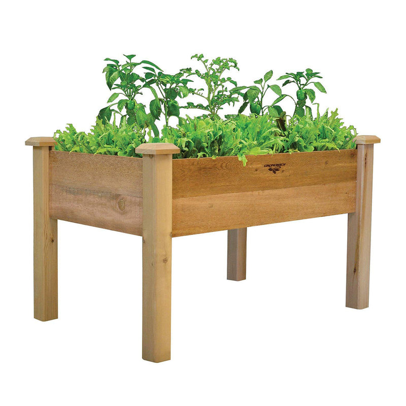 Gronomics Western Red Cedar Elevated Garden Bed 24 x 48 x 32 Inches, Unfinished
