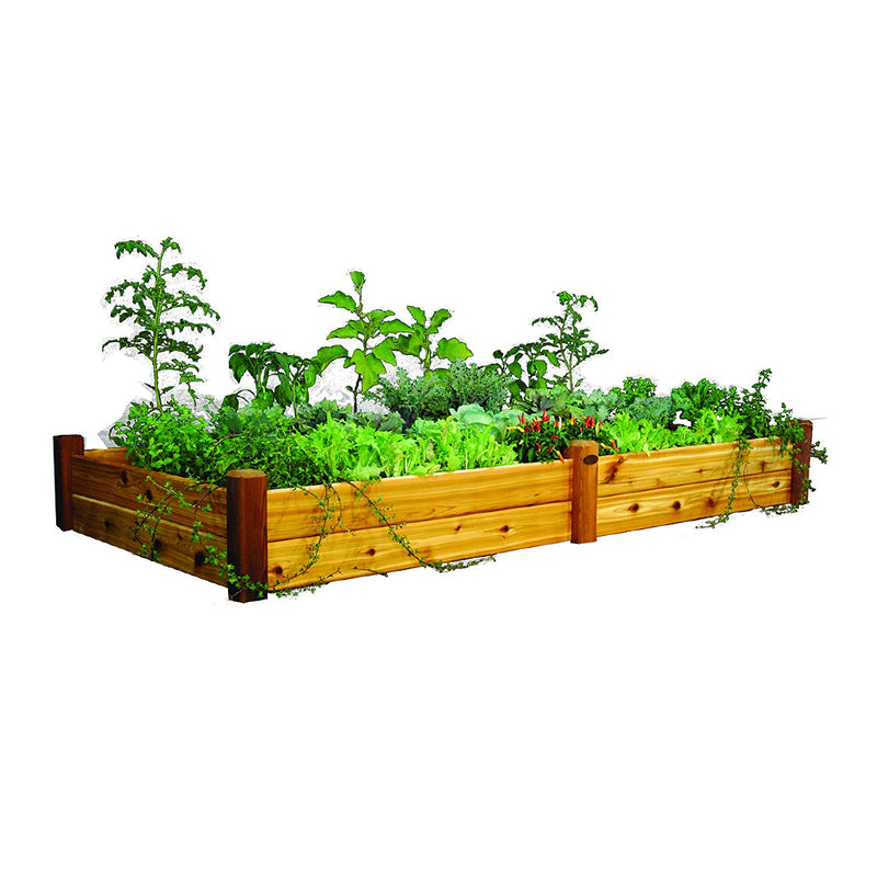 Gronomics Western Red Cedar Raised Garden Bed 48 x 95 x 13 Inches, Finished