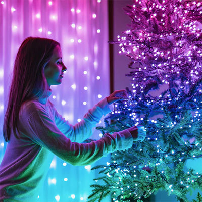 Twinkly Strings App-Controlled Smart LED Christmas Lights 400 RGB+White 105 Ft