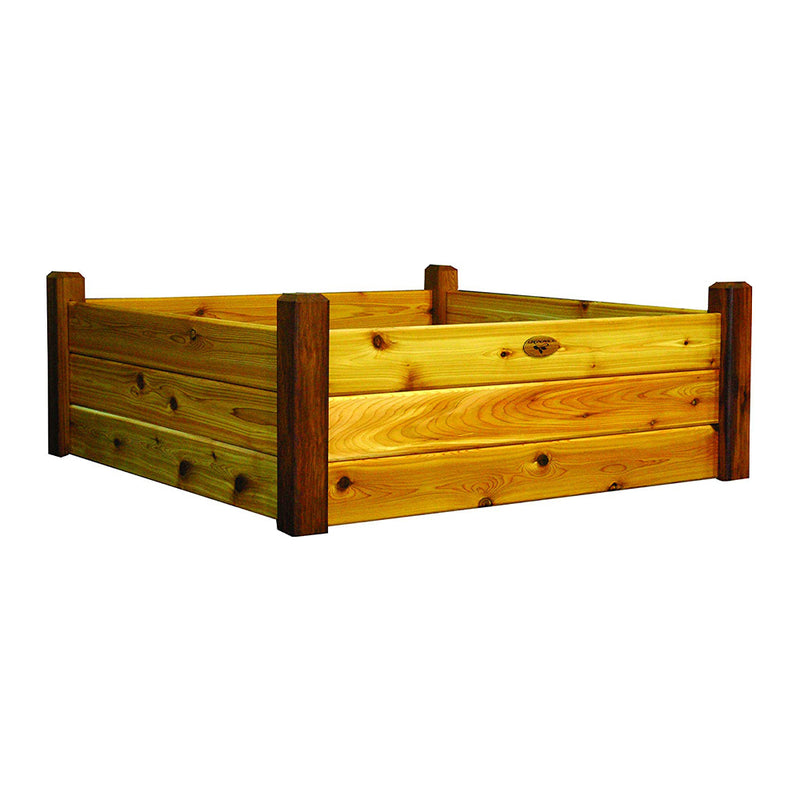 Gronomics Western Red Cedar Raised Garden Bed 48 x 48 x 19 Inches, Finished