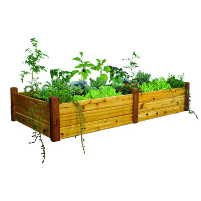 Gronomics Western Red Cedar Raised Garden Bed 48 x 95 x 19 Inches, Finished