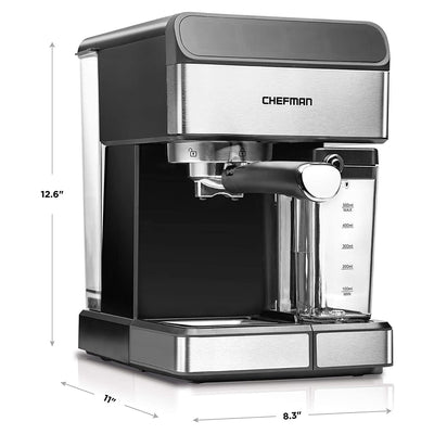 Chefman 6 in 1 Espresso Maker Coffee Machine w/ Frother & 15 Bar Pump (Open Box)
