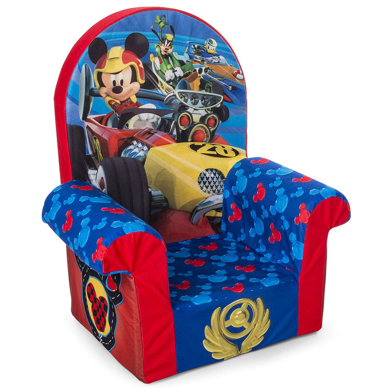 Marshmallow Furniture Comfy Foam Toddler Chair Furniture, Mickey Mouse Roadsters