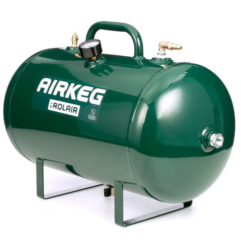 Rolair AIRKEG2 Heavy Duty 10 Gallon Portable Steel Auxiliary Air Storage Tank
