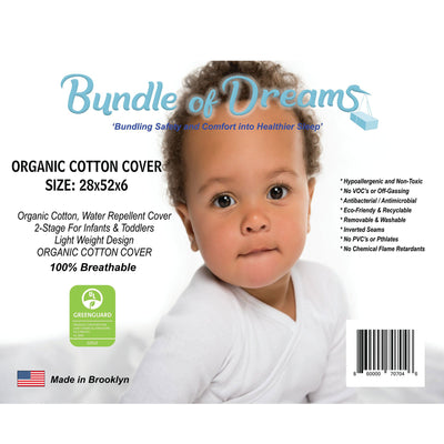 Bundle of Dreams 6-Inch Organic Cotton 52x28x6 Crib Replacement Zipper Cover