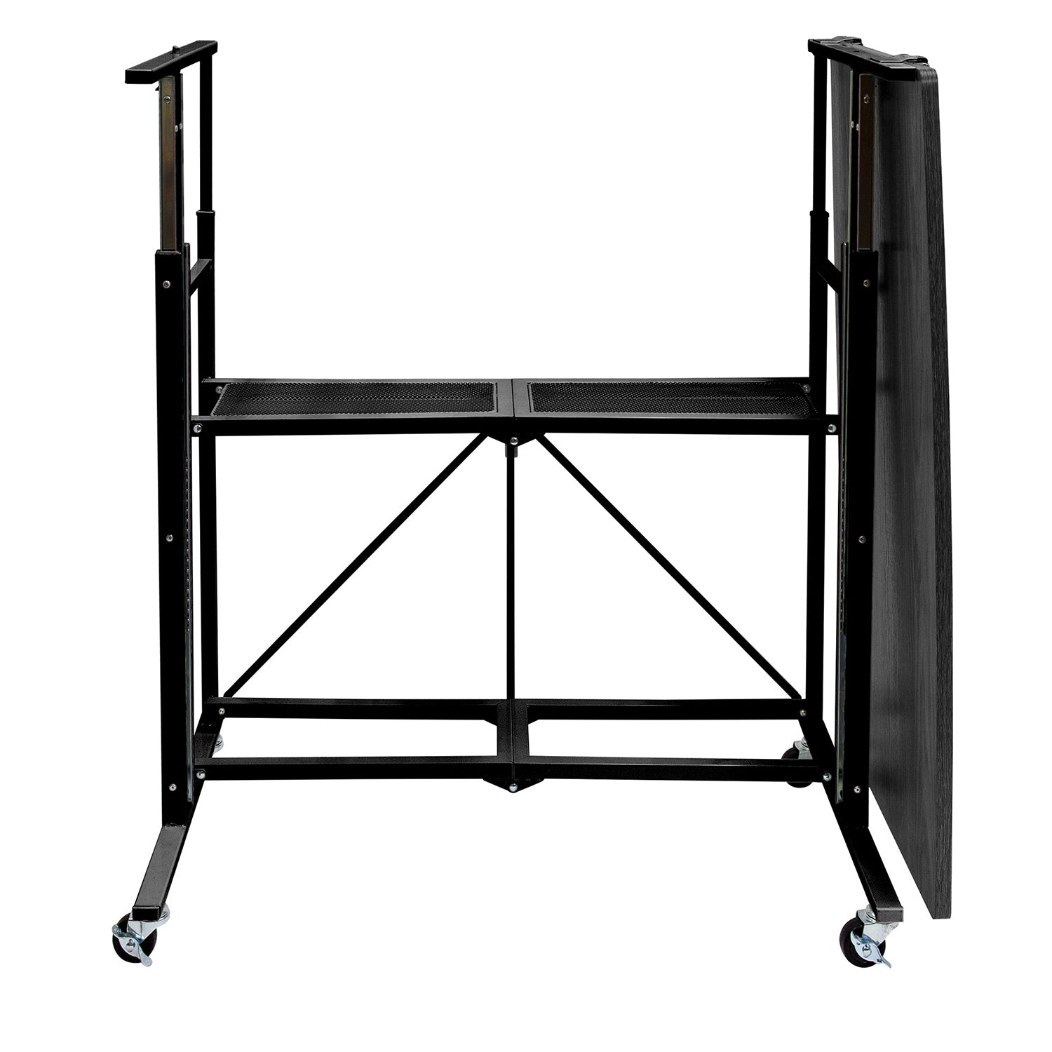 Origami Up Down Adjustable Sitting Standing Workstation Desk w/ Wheels, Black - VMInnovations