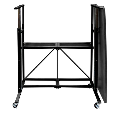 Origami Up Down Adjustable Sitting Standing Workstation Desk w/ Wheels, Black - VMInnovations