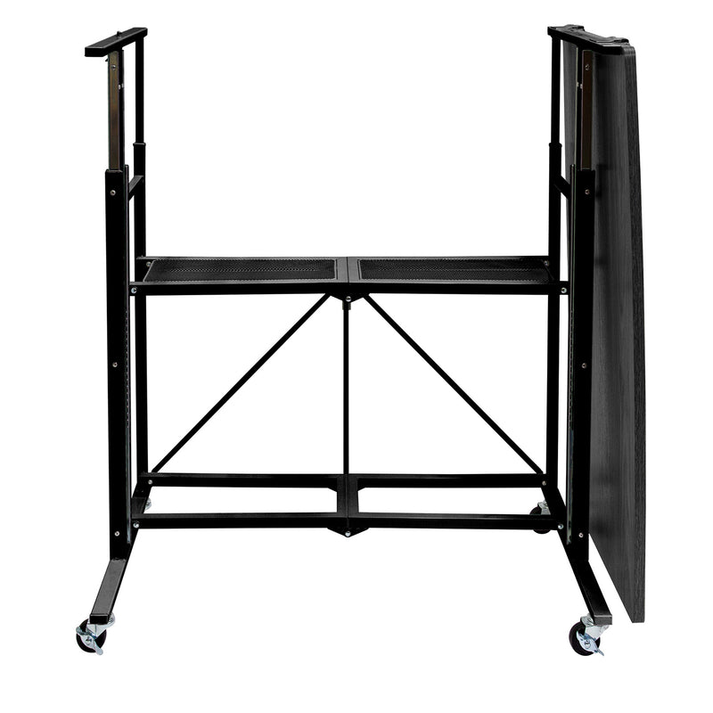 Origami Up Down Adjustable Sitting Standing Workstation Desk w/ Wheels, Black