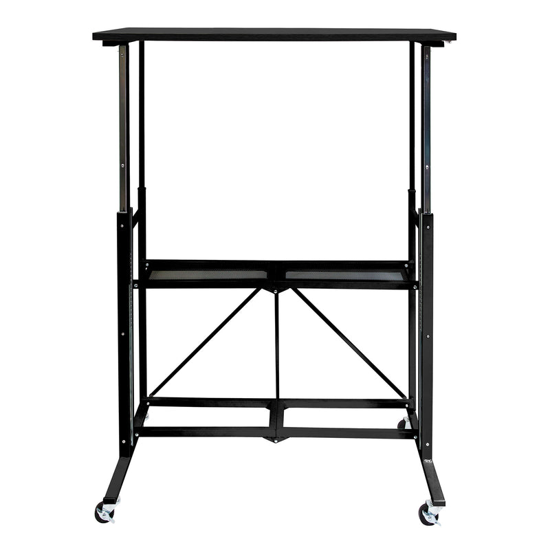 Origami Up Down Adjustable Sitting Standing Workstation Desk w/ Wheels, Black