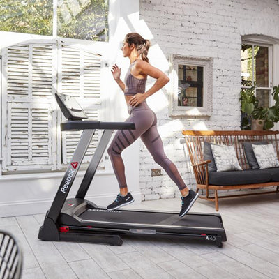 Reebok A4.0 Home Workout Exercise 2 HP Running Treadmill w/LED Console, Silver