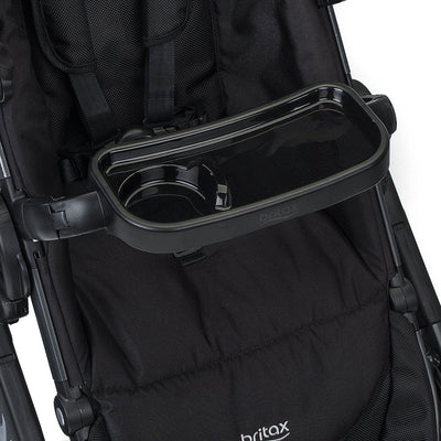 Britax Navy Folding Travel Canopy Baby Stroller with Black Snack Tray Accessory