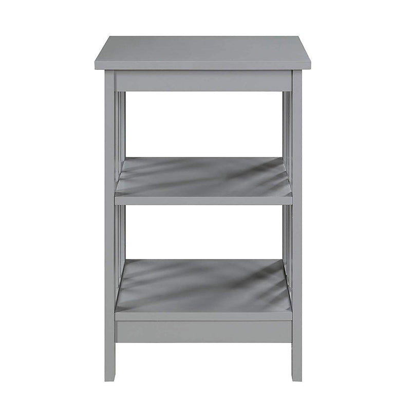 Convenience Concepts 203385GY Mission Indoor Wooden End Table with Shelves, Gray
