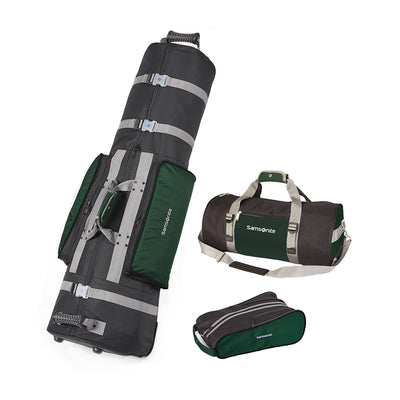 Samsonite Golf 3 Piece Travel Set w/ Cover, Shoe Bag & Duffel, Hunter Green