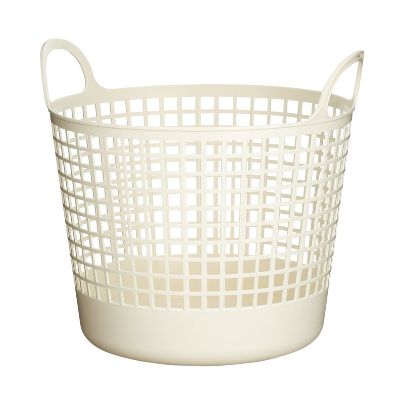 Like-it Midcentury Modern Scandinavian Style Round Home Storage Basket, White