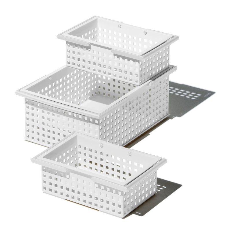 Like-It  Stacking Plastic Storage Organizer Basket Tote, Gray (6 Pack)