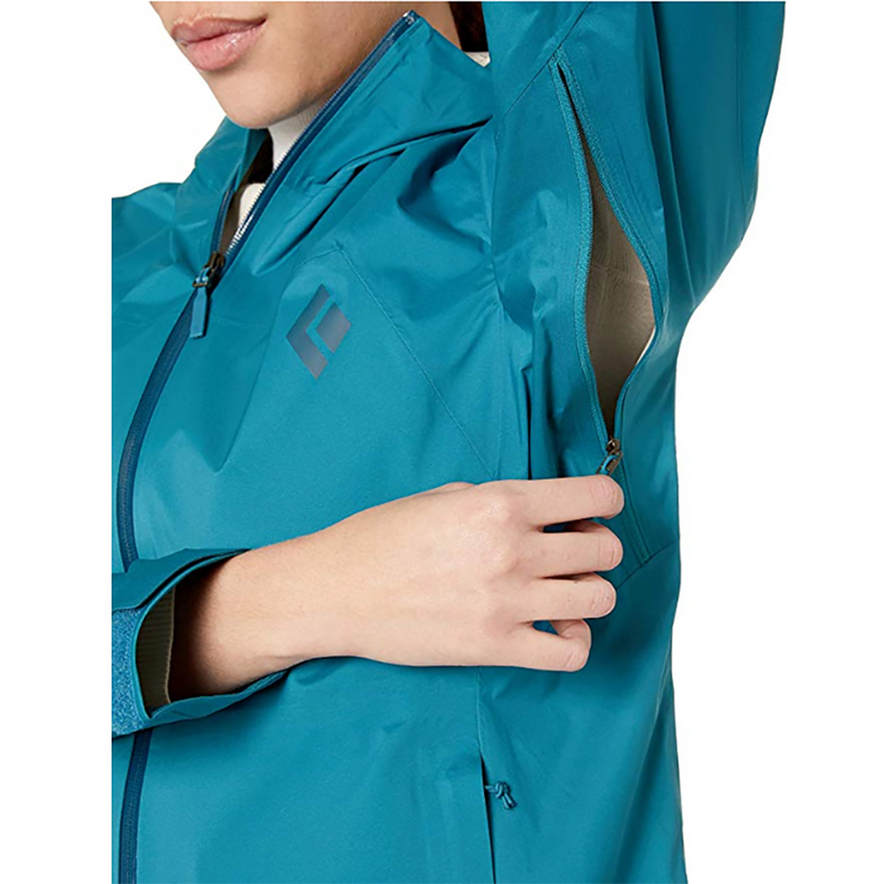 Black Diamond M Stormline Stretch Rain Shell Womens Jacket, Medium, Aegean Teal
