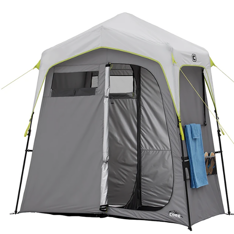CORE Instant Camping 7 x 3.5-Foot 2-Room Utility Shower Tent with Changing Room