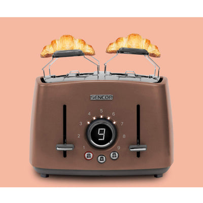 Sencor STS 6076GD Electric Wide 4 Slice High Lift Toaster w/ Cooling Rack, Gold