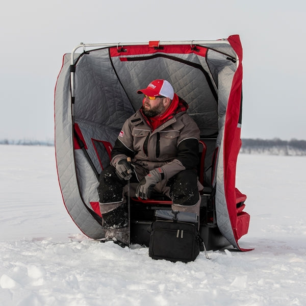 Eskimo ESK-15350 Wide 1 Inferno Expandable Flip Style Ice Fishing Shelter, Red