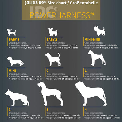 Julius-K9 IDC Powerharness Reflective Dog Walking Vest Harness, Size Medium