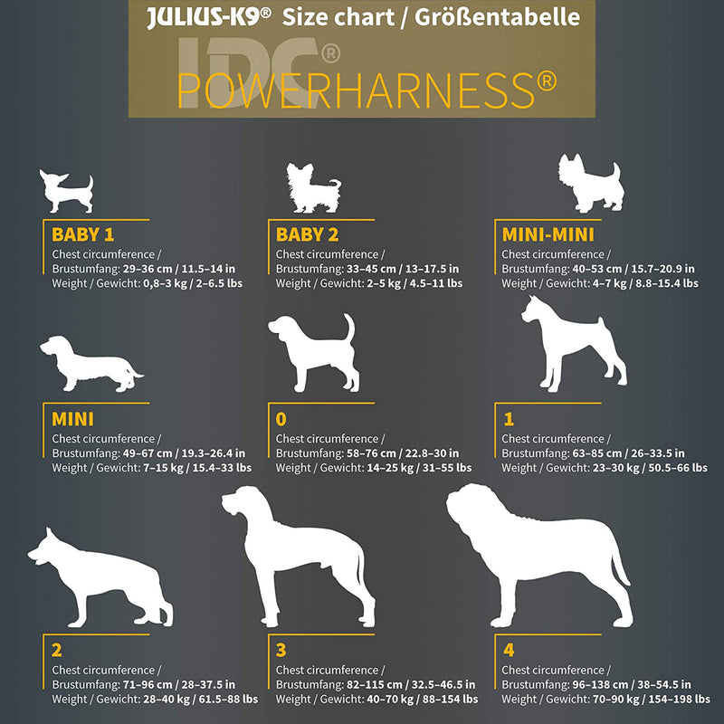 Julius-K9 IDC Powerharness Reflective Dog Walking Vest Harness, Med-Large Size