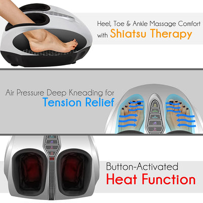 SereneLife Shiatsu Deep Tissue Therapy Foot Massager w/ Eye Mask