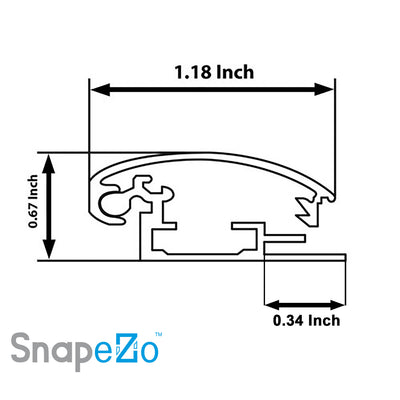 SnapeZo Aluminum Front Loading Snap Poster Frame, Black, 10 x 29" (Open Box)
