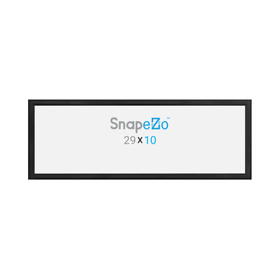 SnapeZo Aluminum Front Loading Snap Poster Frame, Black, 10 x 29" (Open Box)