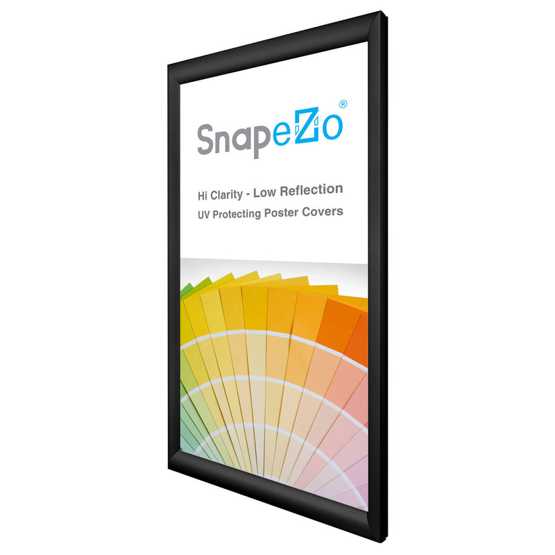 SnapeZo Aluminum Metal Front Loading Snap Poster Frame, Black, 12 x 24 Inches