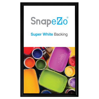 SnapeZo Aluminum Metal Front Loading Snap Poster Frame, Black, 15 x 25 Inches