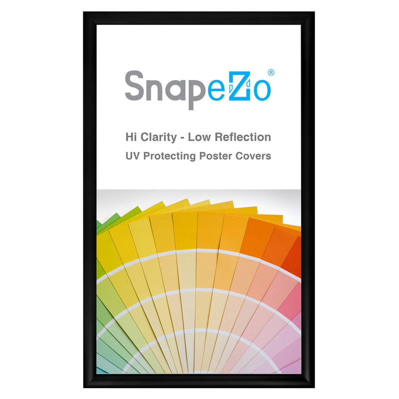SnapeZo Aluminum Metal Front Loading Snap Poster Frame, Black, 15 x 25 Inches