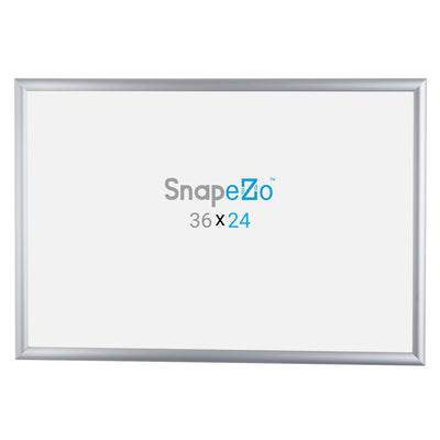 SnapeZo Metal Front Loading Snap Poster 1 Inch Frame, Silver 24 x 36 Inches