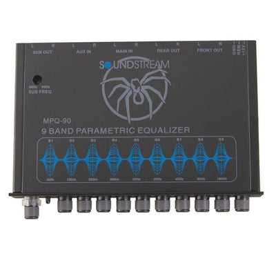 SoundStream MPQ-90 9 Band 1/2 DIN Equalizer with Subwoofer Level Control, Black
