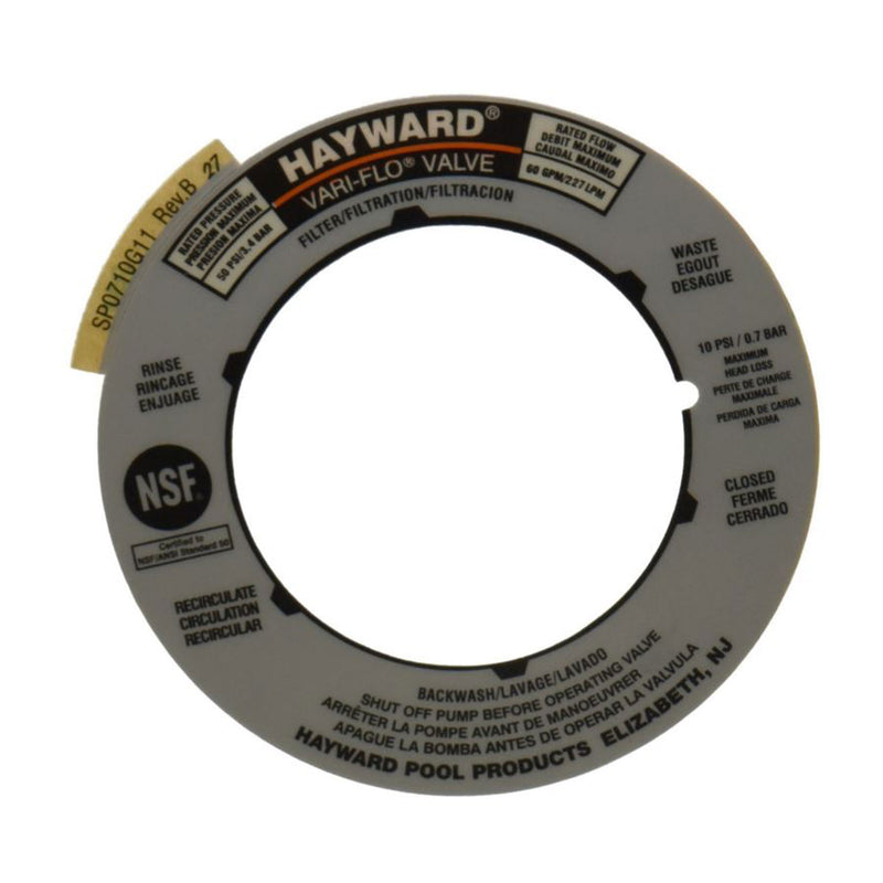 Hayward SPX0710G Mulitport & Pool Sand Filter Valve Label Plate Replacement - VMInnovations