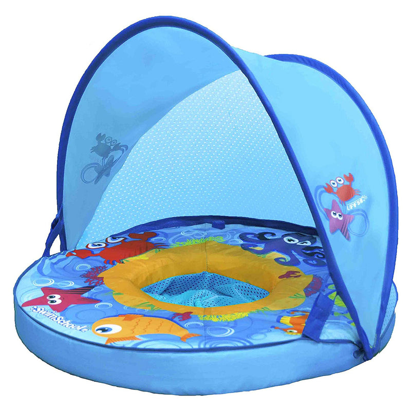 SwimSchool SSB12795Z Self Inflating Perfect Fit BabyBoat with Canopy, Refresh