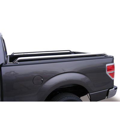 Go Rhino 8127C 62.5 Inch Steel Stake Pocket Mount Truck Bed Bar Rails, Chrome