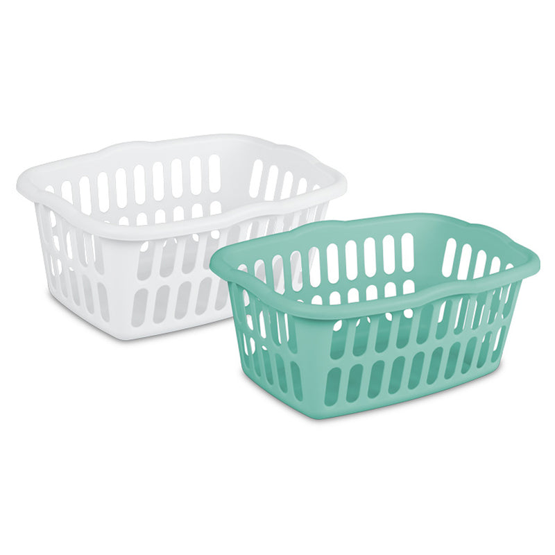 Sterilite 1.5 Bushel Rectangular Plastic Laundry Basket Bins, Assorted 12 Pack