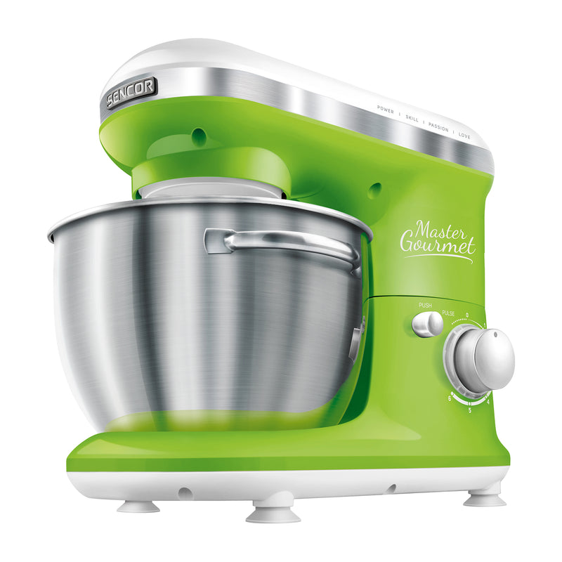 Sencor STM 3620WH 4.2 Quart 6 Speed Food Mixer with Stainless Steel Bowl, Green