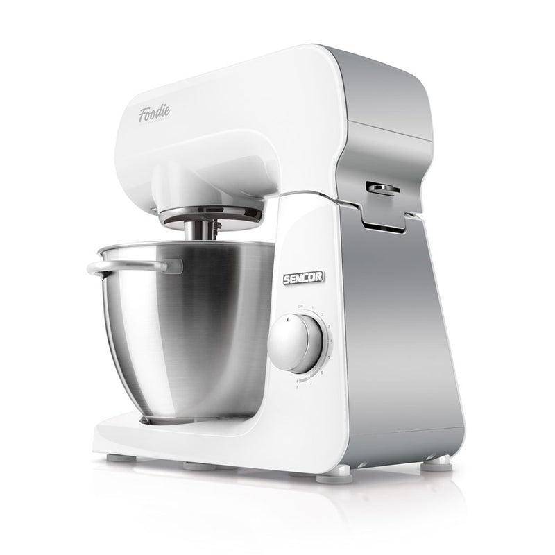 Sencor STM40WH 8 Speed 4.7 Quart Stand Mixer with Beater and Dough Hook, White