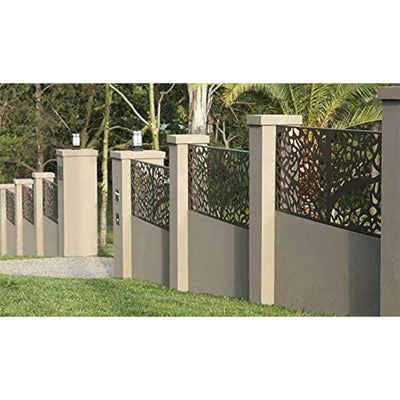 Stratco 4 x 2 Foot Decorative Metal Privacy Screen Panel Fencing, Flora Pattern