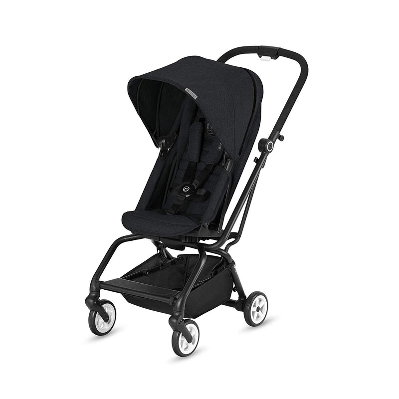 Cybex Eezy S Twist Travel System Baby and Toddler Stroller w/ Sun Canopy, Black