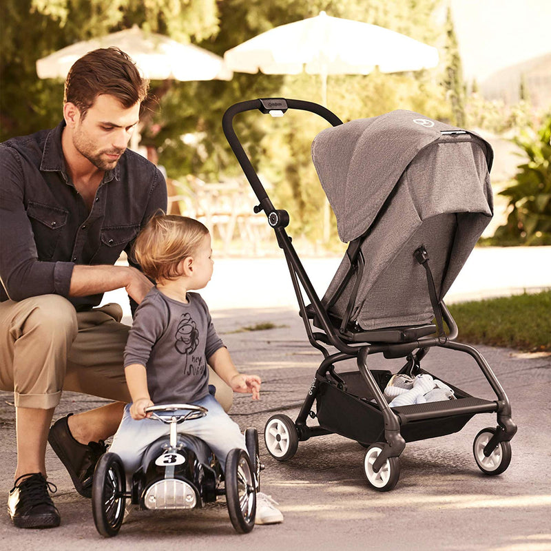 Cybex Eezy S Twist Travel System Baby and Toddler Stroller w/ Sun Canopy, Black