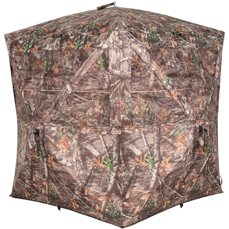 Summit Cobra Portable 2 Person Outside Game Hunting Ground Blind, Realtree Edge