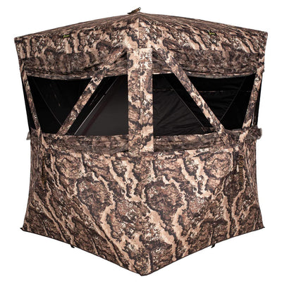 Summit Cobra Portable 3 Person Outside Game Hunting Ground Blind, Veil Whitetail