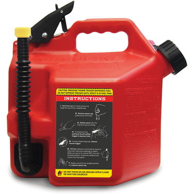 SureCan 2gal Controlled Flow Gasoline Fuel Can w/Rotating Nozzle, Red (2 Pack)